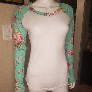 VENLEY tattoo Long-sleeved sheer body tshirt